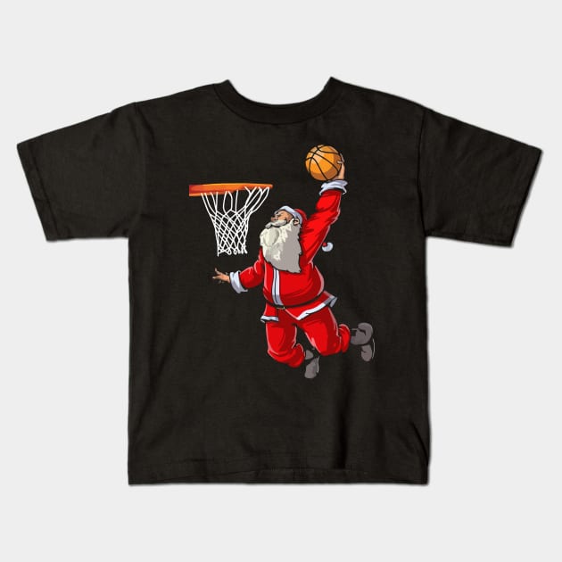 Basketball Santa Kids T-Shirt by EduardjoxgJoxgkozlov